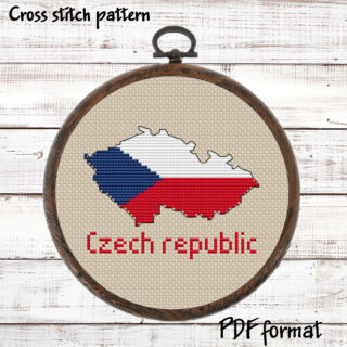 Czech Republic map cross stitch pattern preview 4