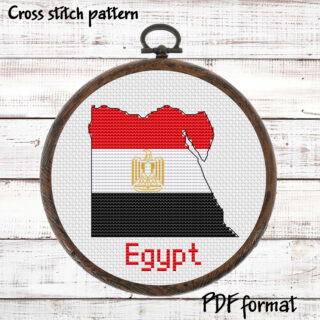 Egypt map cross stitch pattern PDF preview