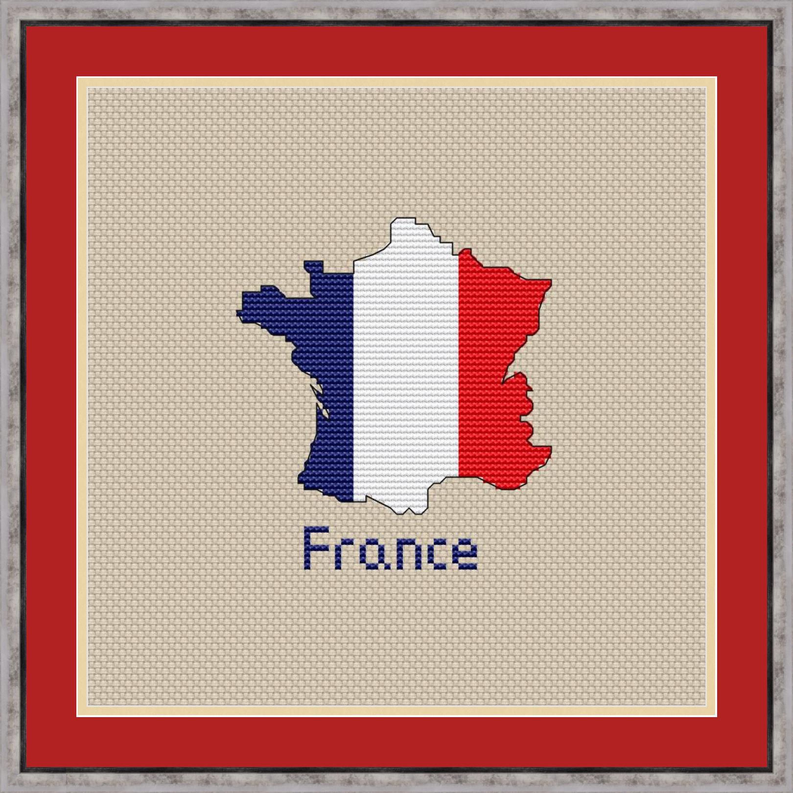 France map cross stitch pattern preview 1