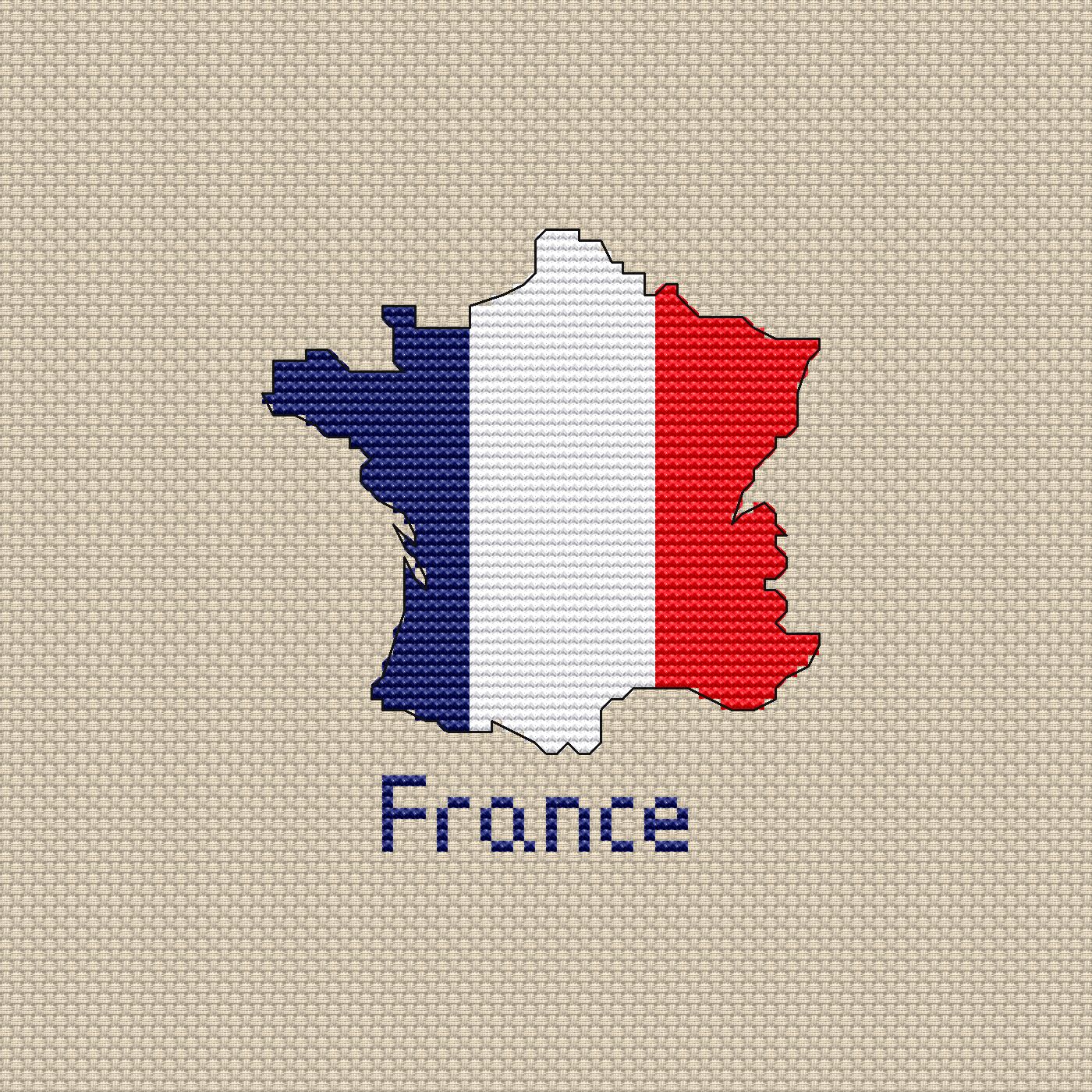 France map cross stitch pattern preview 2