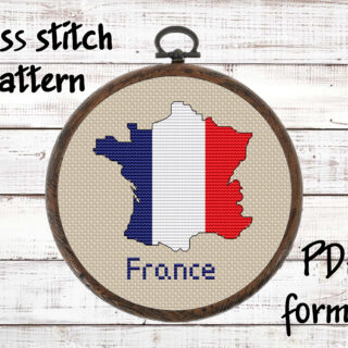France map cross stitch pattern PDF preview