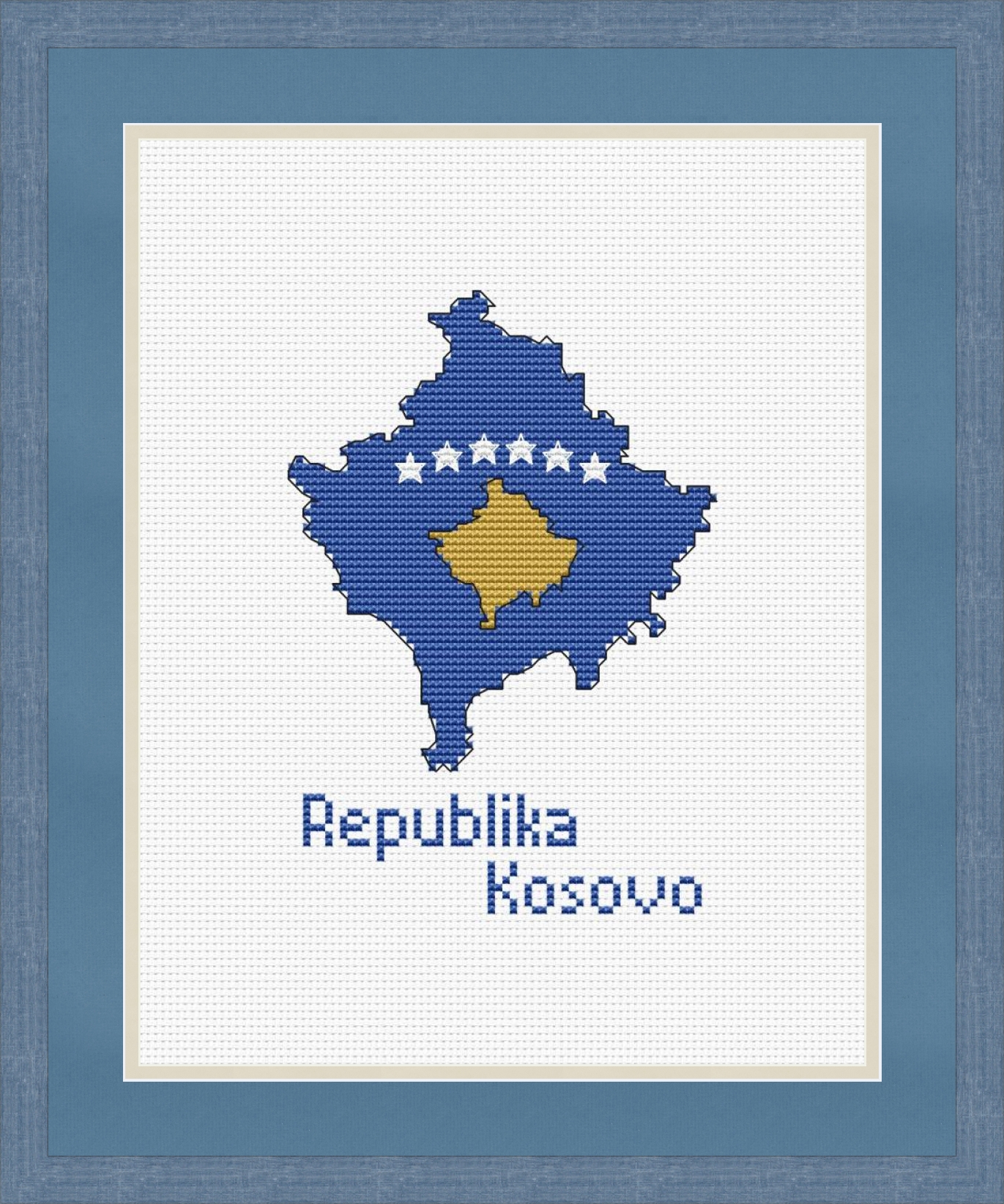 Kosovo map cross stitch pattern preview 1