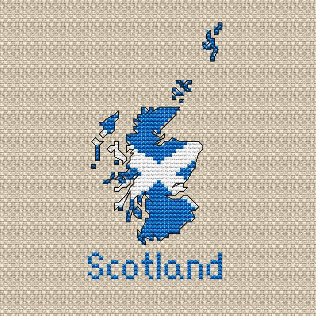 Scotland map cross stitch pattern preview 1