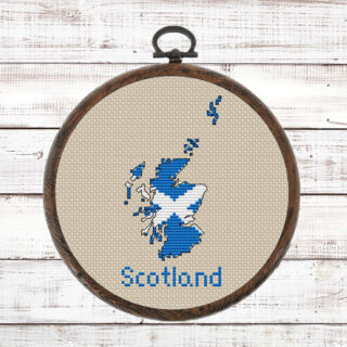 Scotland map cross stitch pattern PDF preview