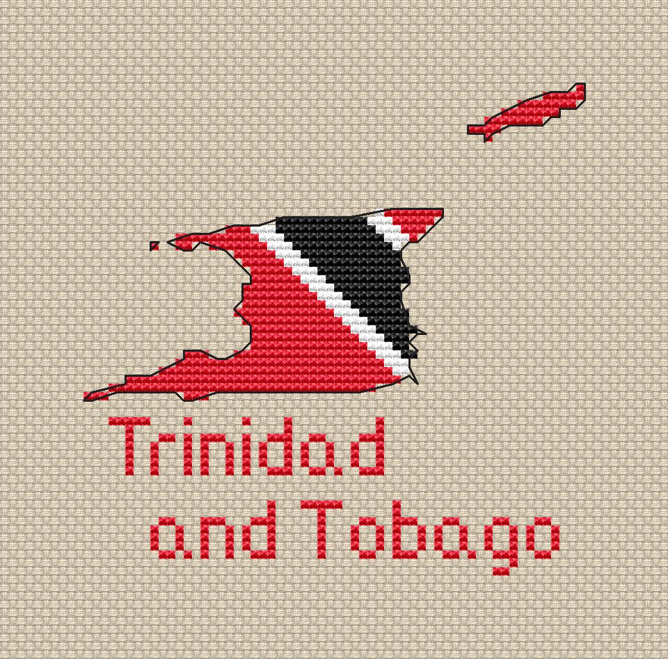Trinidad map cross stitch pattern preview 4