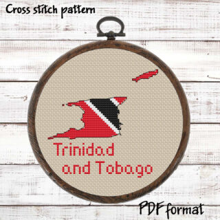 Trinidad map cross stitch pattern PDF preview